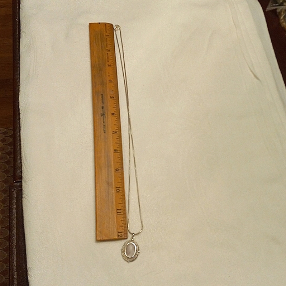 Vintage 925 White Chalcedony Necklace - Picture 5 of 9